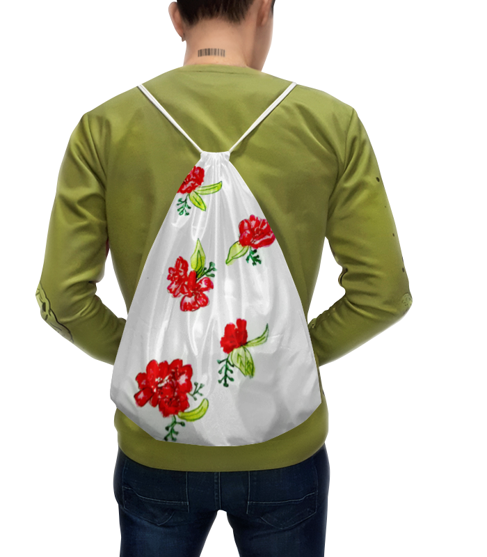 Рюкзак-мешок с полной запечаткой Printio Рюкзак красные цветы