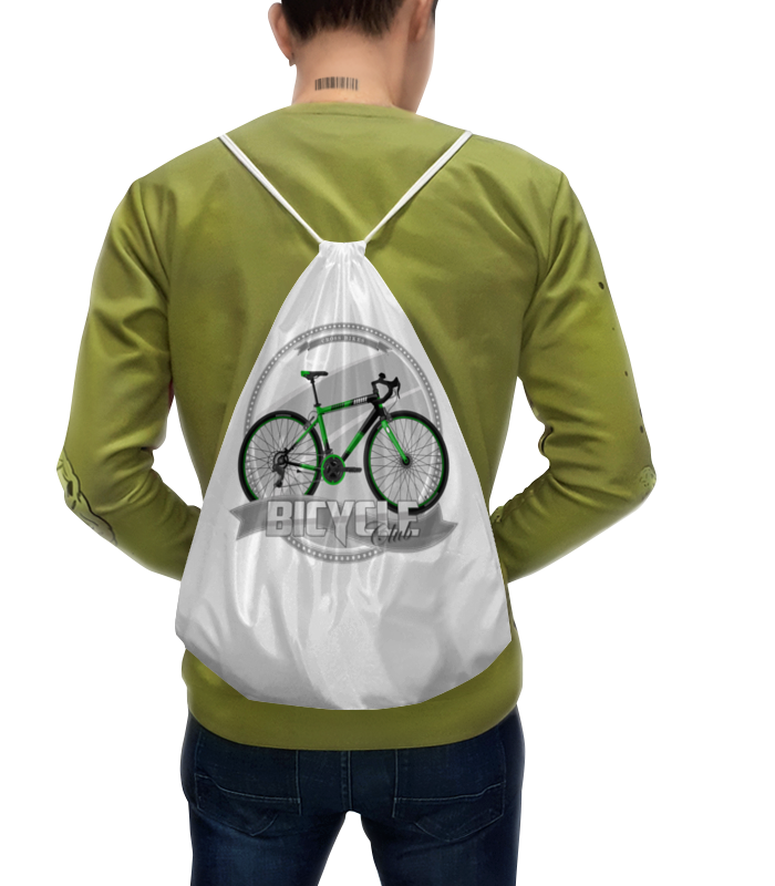 Рюкзак-мешок с полной запечаткой Printio Участник велосипедного соревнования.