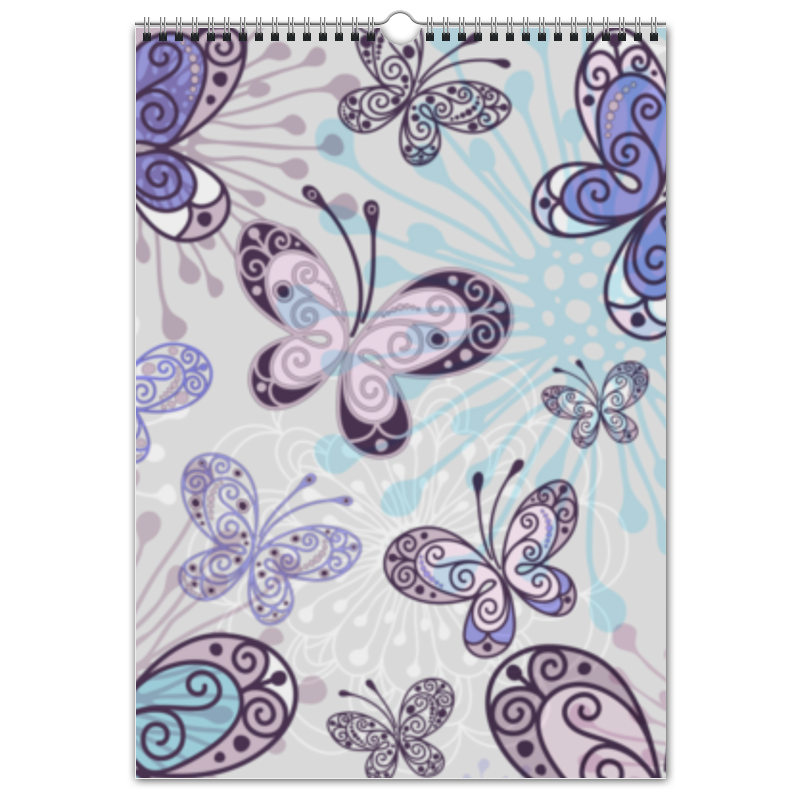 Перекидной Календарь А3 Printio Фиолетовые бабочки