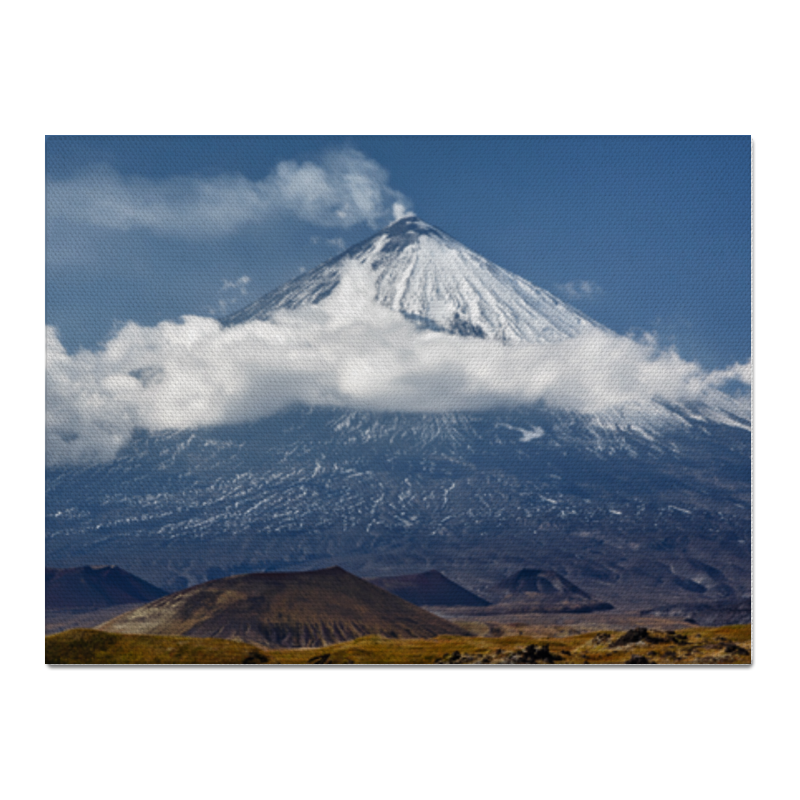 Холст 30x40 Printio Камчатка, осенний пейзаж, извержение вулкана