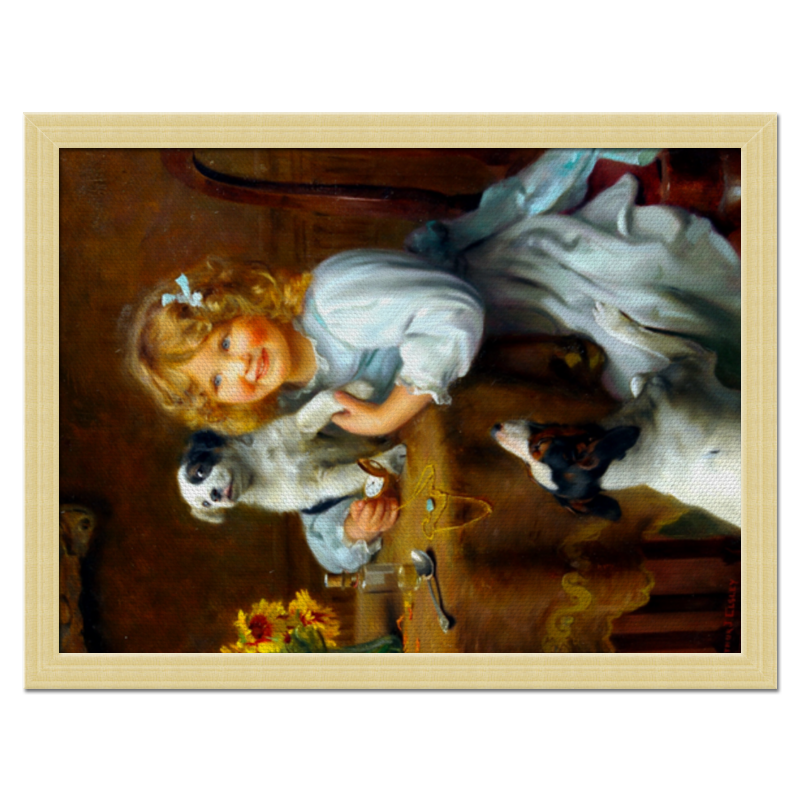 Printio Девочка с собакой и щенком