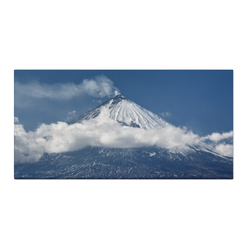 Холст 30x60 Printio Камчатка, осенний пейзаж, извержение вулкана