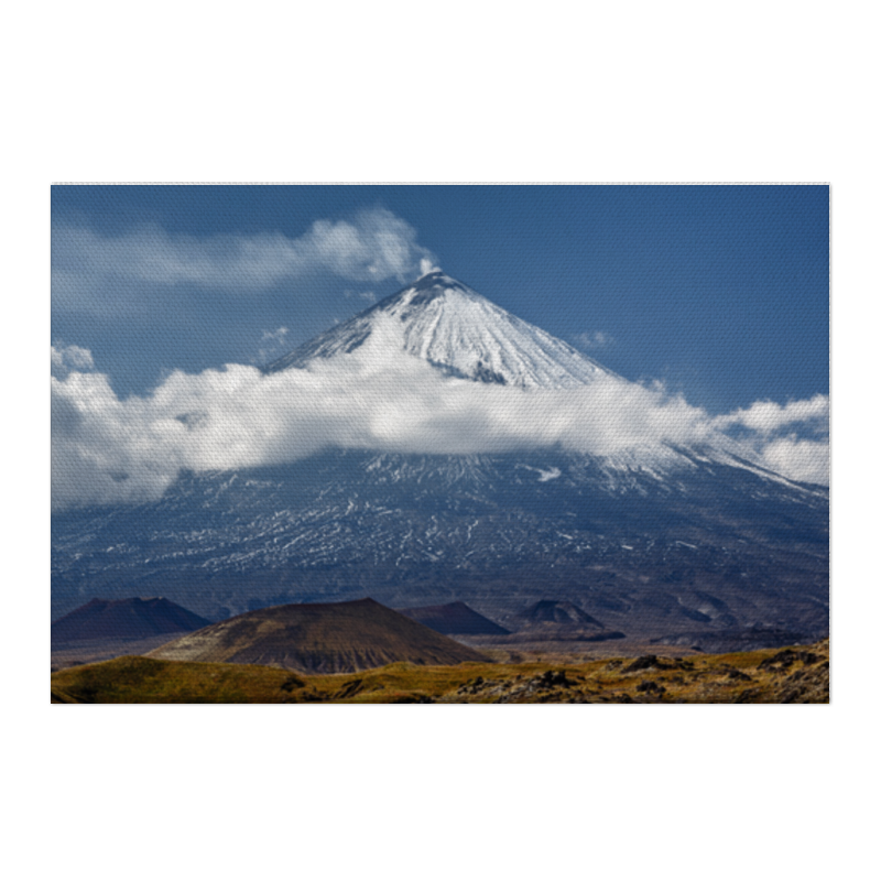 Холст 50x75 Printio Камчатка, осенний пейзаж, извержение вулкана