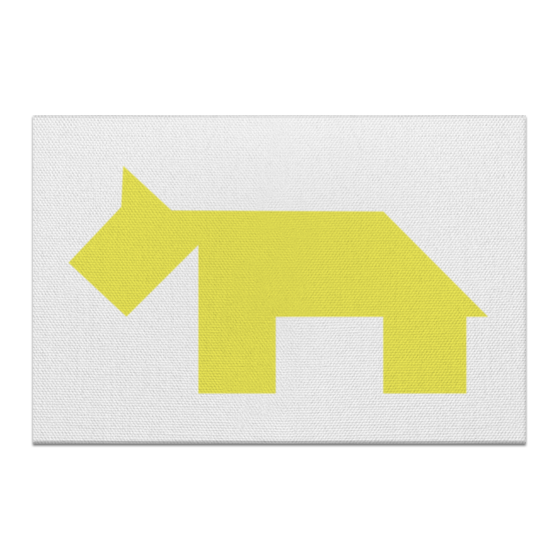 Холст 60x90 Printio Жёлтая собака танграм