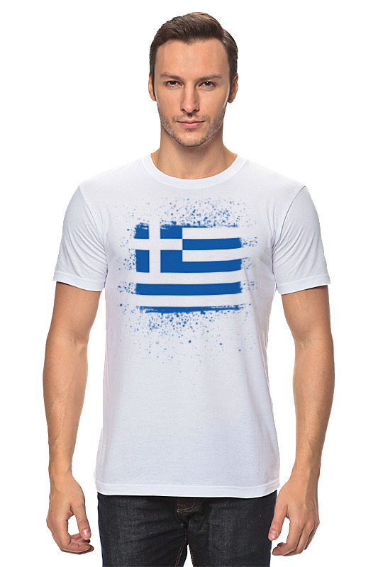 Футболка классическая Printio Греческий флаг (гранж)