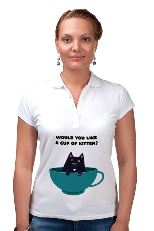Рубашка Поло Printio Чашечка с котом