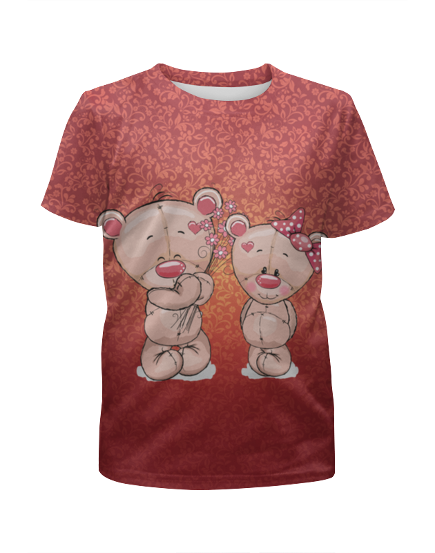 Футболка с полной запечаткой для мальчиков Printio Влюбленные мишки тедди. парные футболки.