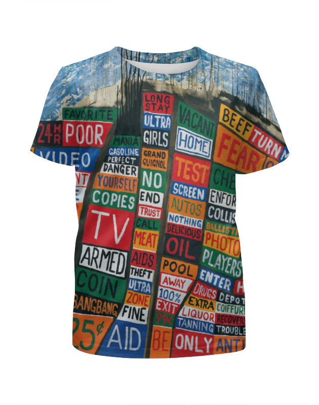 Футболка с полной запечаткой для девочек Printio Radiohead album full print t-shirt