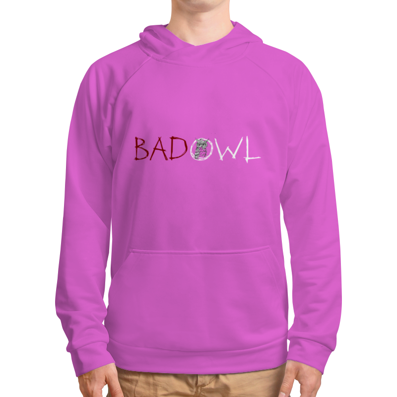 Толстовка с полной запечаткой Printio Bad owl - purple pink