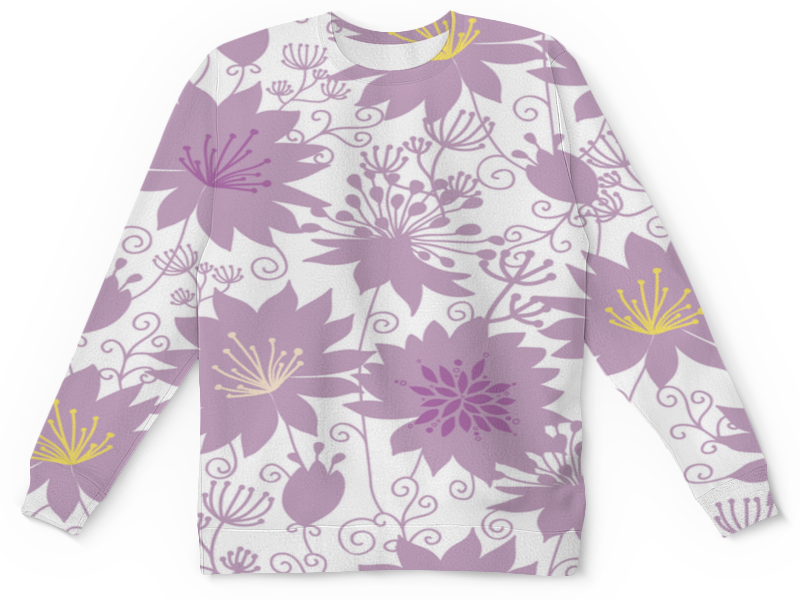 Детский свитшот унисекс Printio Фиолетовые цветы