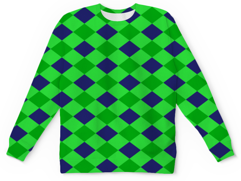 Детский свитшот унисекс Printio Сине-зеленые квадраты