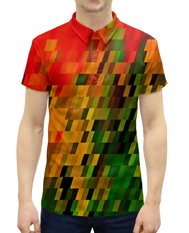 Рубашка Поло с полной запечаткой Printio Необычные кубики