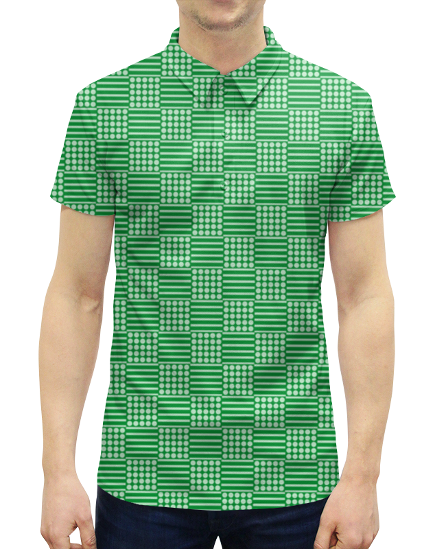 Рубашка Поло с полной запечаткой Printio Горох и линия