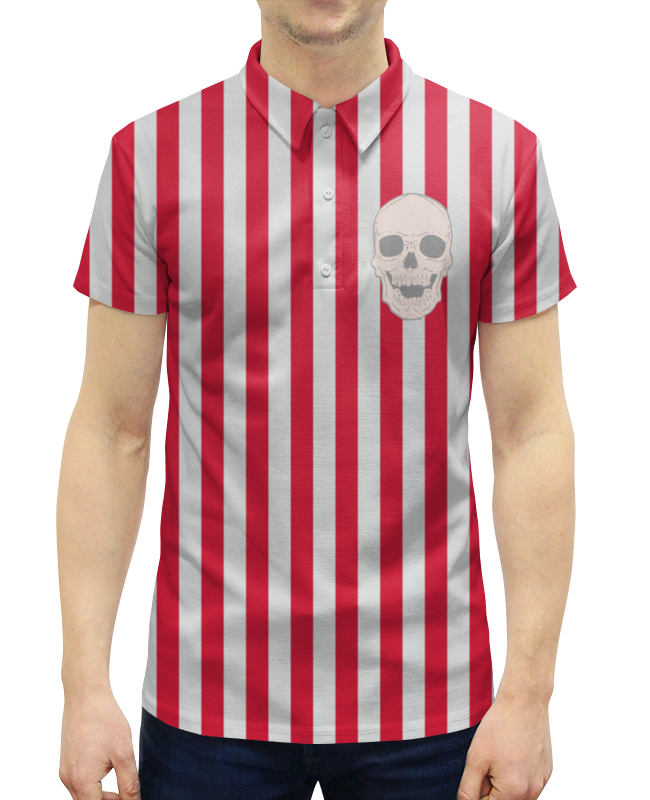 Рубашка Поло с полной запечаткой Printio Business skull
