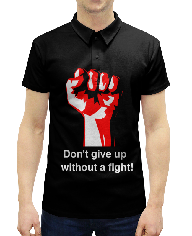 Рубашка Поло с полной запечаткой Printio Don't give up without a fight. бойцовский клуб