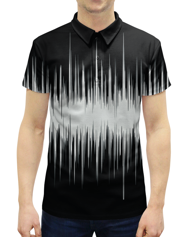Рубашка Поло с полной запечаткой Printio Черно-белый узор