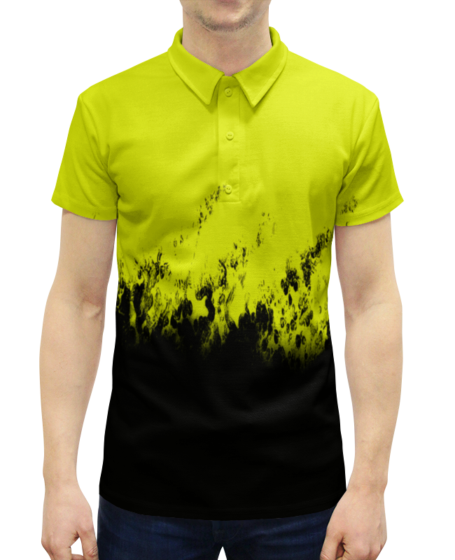 Рубашка Поло с полной запечаткой Printio Желто-черные краски