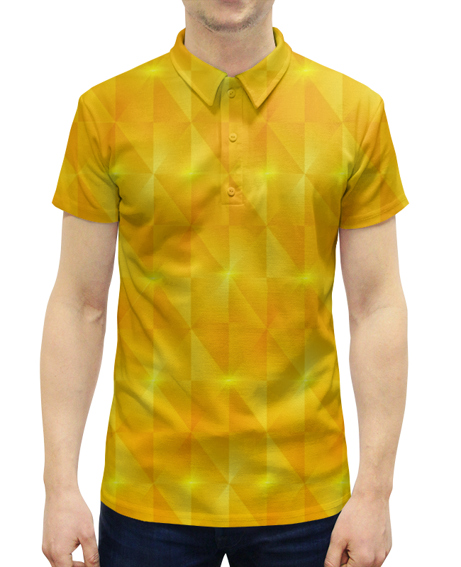 Рубашка Поло с полной запечаткой Printio Желтые квадраты