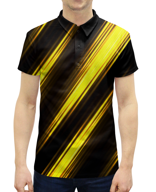 Рубашка Поло с полной запечаткой Printio Желтые полосы