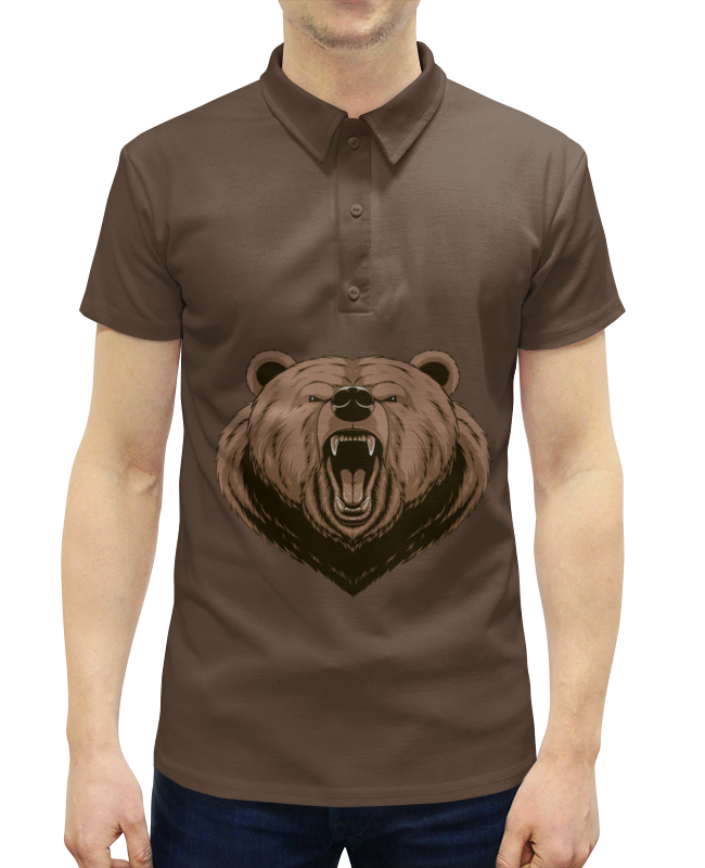 Рубашка Поло с полной запечаткой Printio Медведь