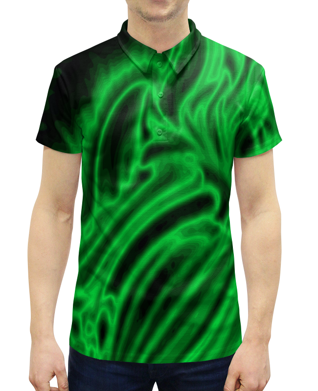 Рубашка Поло с полной запечаткой Printio Яркий зеленый