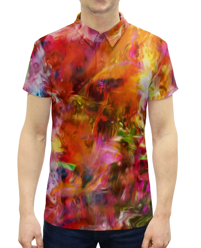 Рубашка Поло с полной запечаткой Printio Разноцветные краски