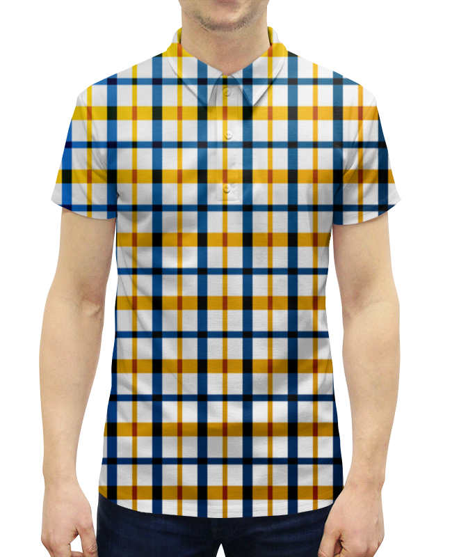 Рубашка Поло с полной запечаткой Printio Клетка