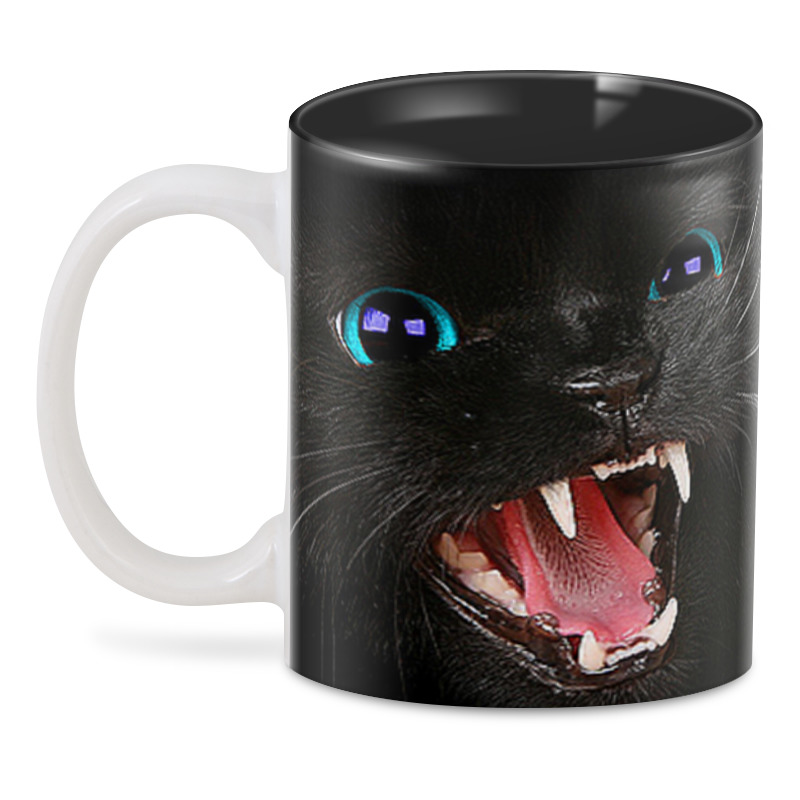 3D кружка Printio Черная кошка
