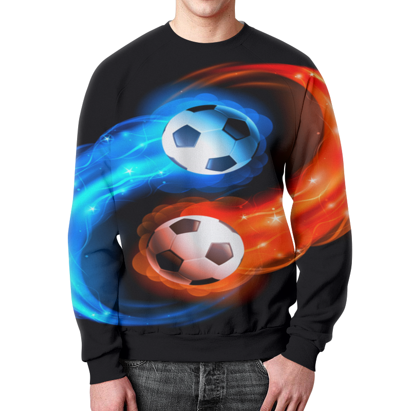 Свитшот мужской с полной запечаткой Printio Футбольные мячи