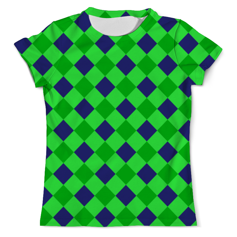 Футболка с полной запечаткой (мужская) Printio Сине-зеленые квадраты