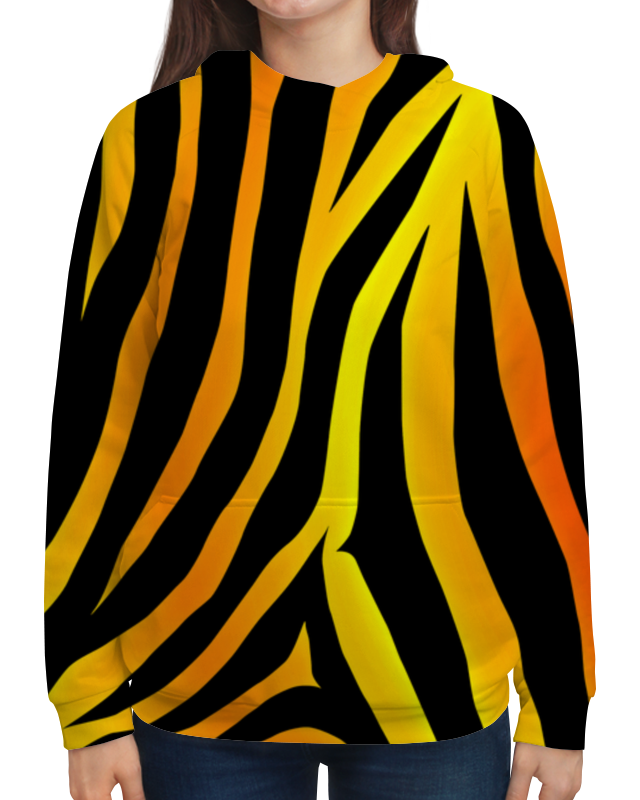 Толстовка с полной запечаткой Printio Желто-черная полоска.зебра цветная.