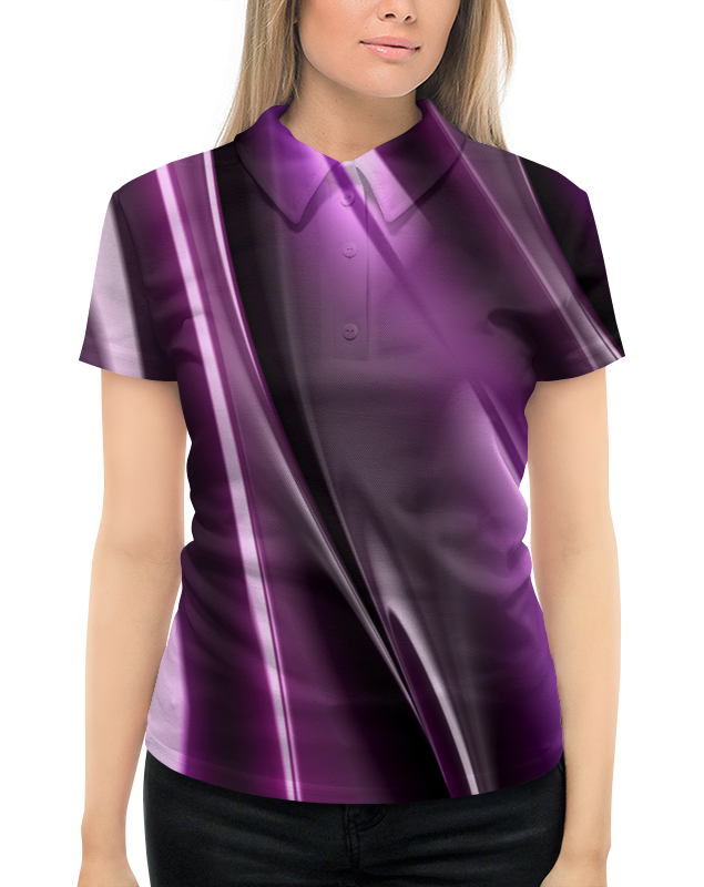 Рубашка Поло с полной запечаткой Printio Фиолетовые линии