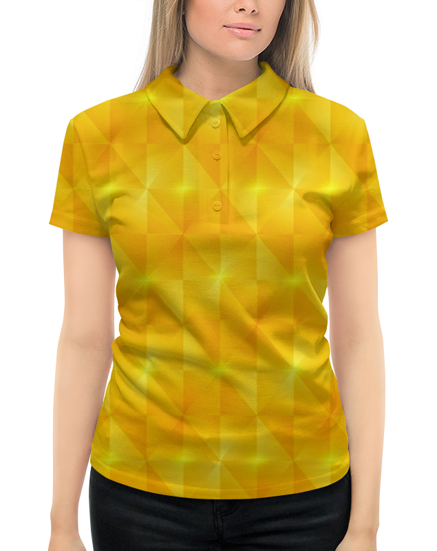 Рубашка Поло с полной запечаткой Printio Желтые квадраты