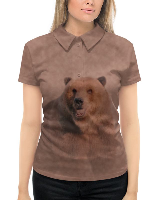 Рубашка Поло с полной запечаткой Printio Медведь