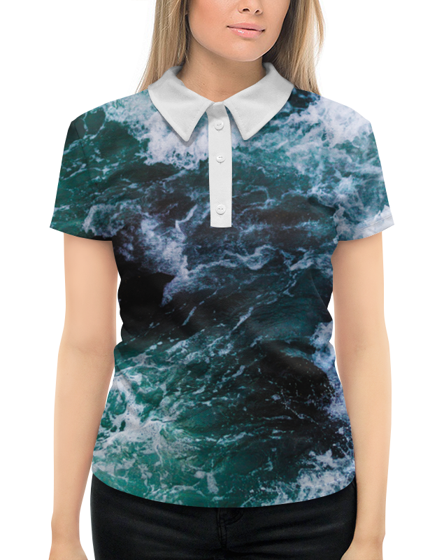 Рубашка Поло с полной запечаткой Printio Бескрайнее море