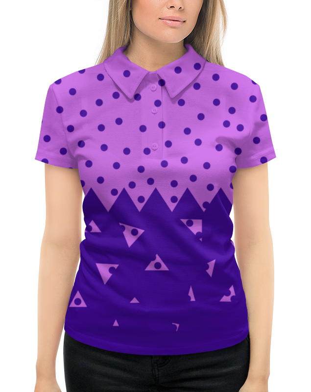 Рубашка Поло с полной запечаткой Printio Падающие треугольники