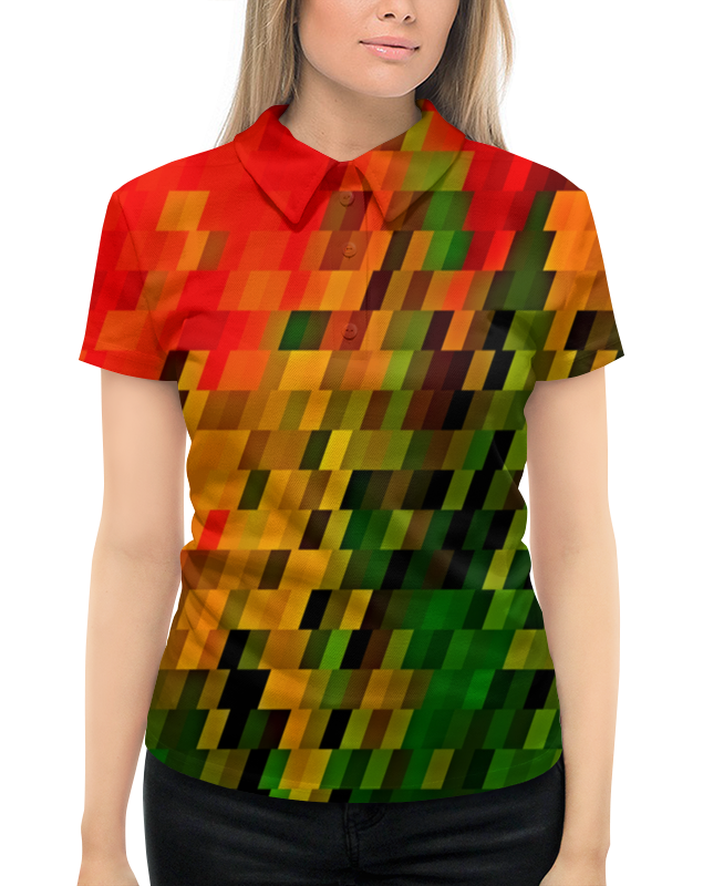 Рубашка Поло с полной запечаткой Printio Необычные кубики