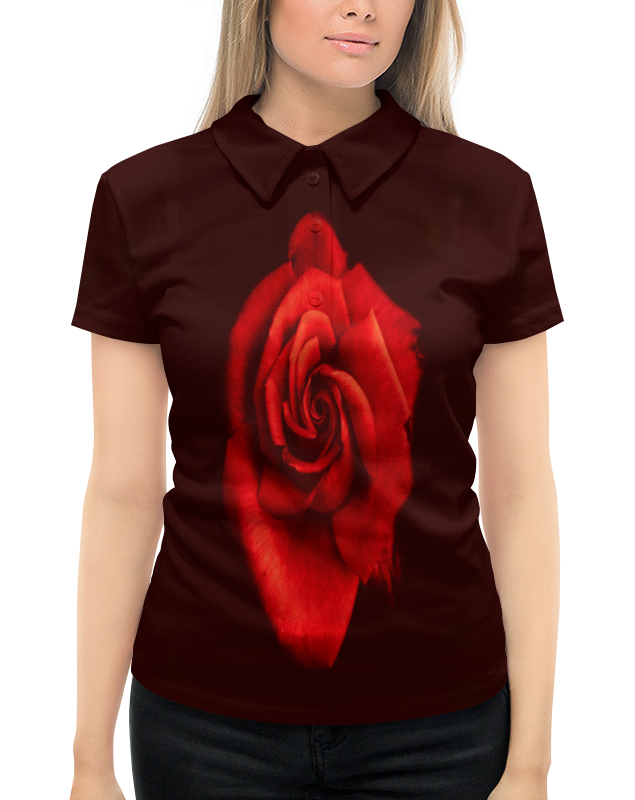 Рубашка Поло с полной запечаткой Printio Красная роза
