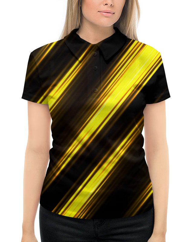 Рубашка Поло с полной запечаткой Printio Желтые полосы