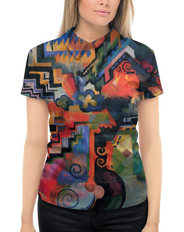 Рубашка Поло с полной запечаткой Printio Цветовая композиция (август маке)