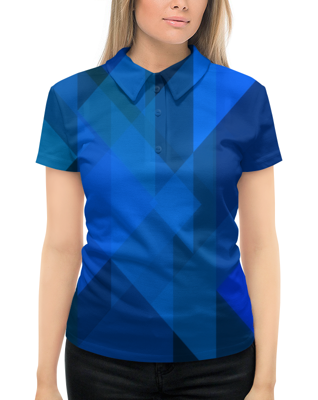Рубашка Поло с полной запечаткой Printio Синий абстрактный