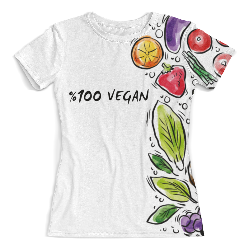 Футболка с полной запечаткой (женская) Printio 100% vegan
