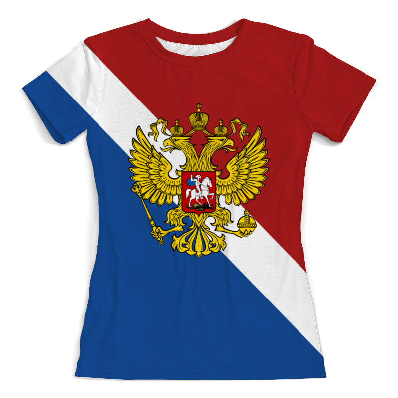 Футболка с полной запечаткой (женская) Printio Флаг россии