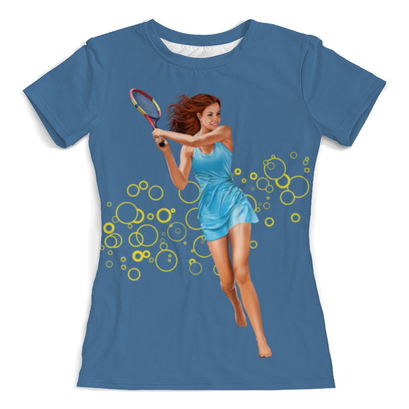Футболка с полной запечаткой (женская) Printio Девушка с теннисной ракеткой