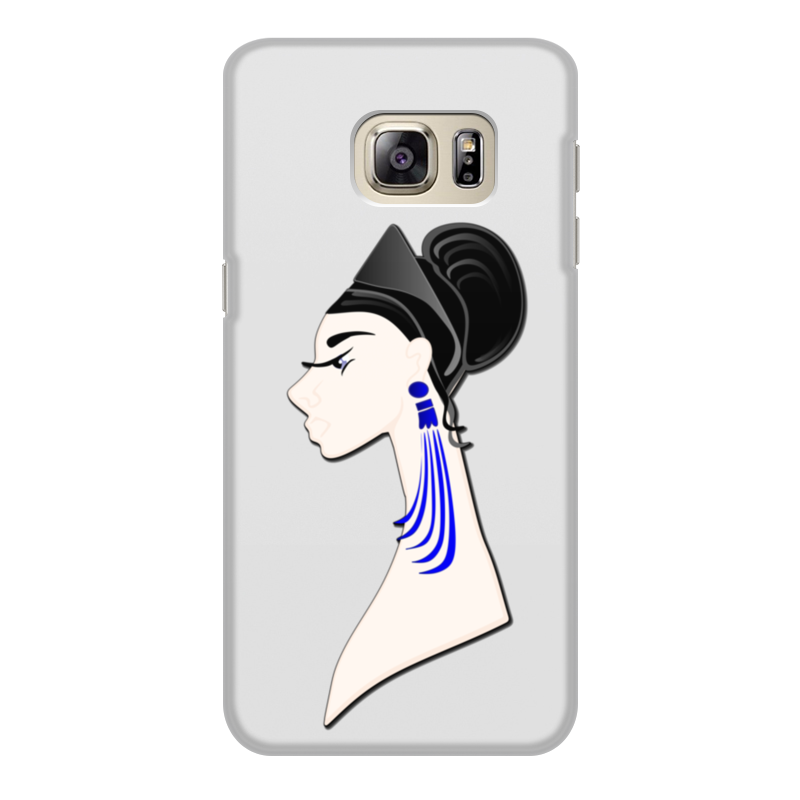 Чехол для Samsung Galaxy S6 Edge, объёмная печать Printio Девушка в синих сережках