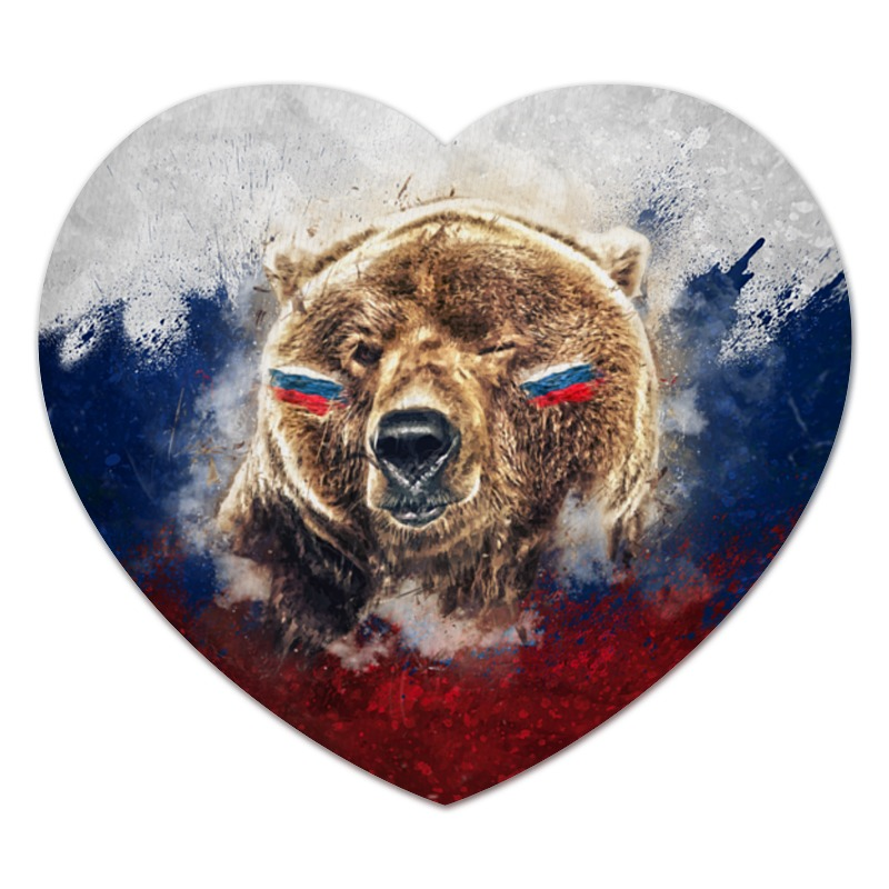 Коврик для мышки (сердце) Printio Русский медведь