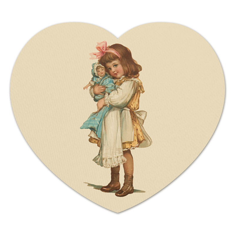 Коврик для мышки (сердце) Printio Девочка с куклой.