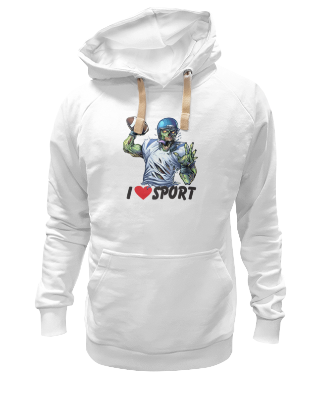 Толстовка Wearcraft Premium унисекс Printio Зомби спорт - я люблю спорт