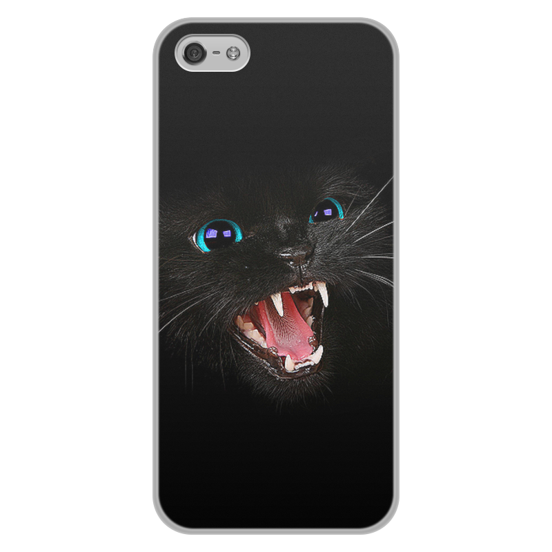 Чехол для iPhone 5/5S, объёмная печать Printio Черная кошка