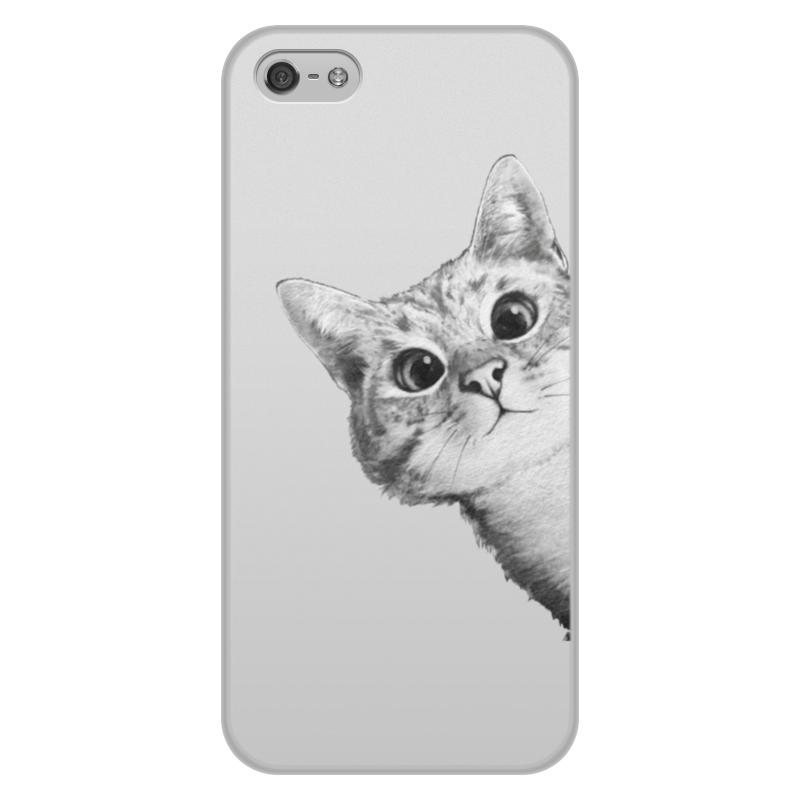Чехол для iPhone 5/5S, объёмная печать Printio Любопытный кот